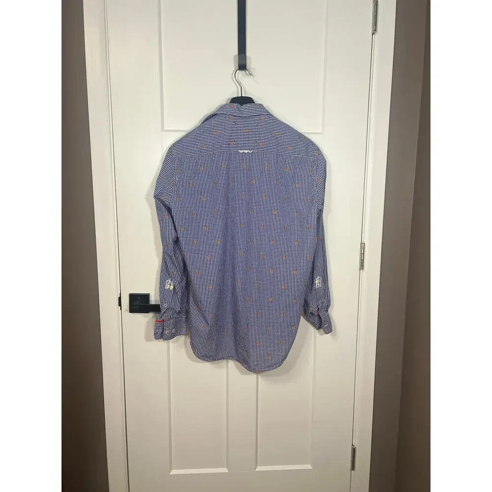 Robert Graham M Blue Check Guitar Print Button Front The Freshly Laundered Shirt